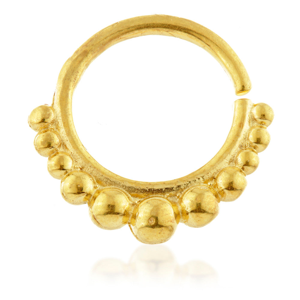 Graduated Dot Silver Open Ring