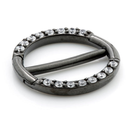 Gun Metal Steel Jewelled Double Nipple Clicker