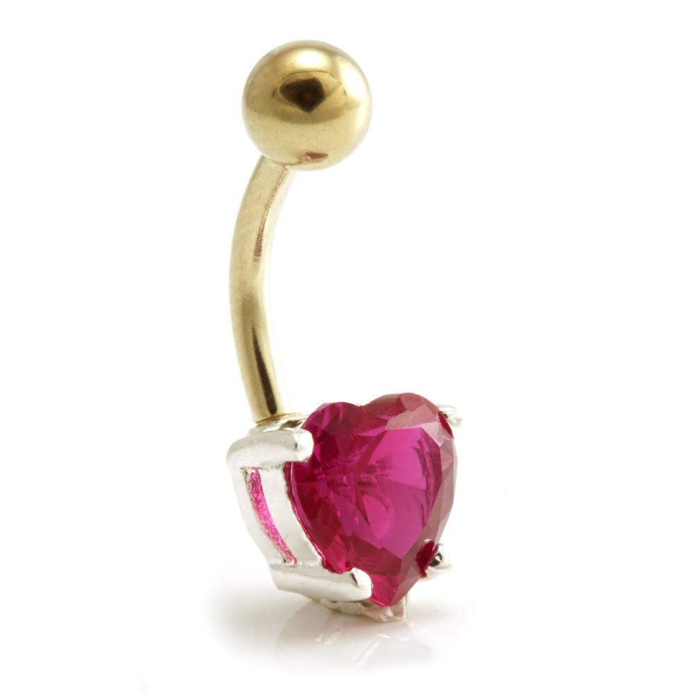 Heart on Gold PVD Navel