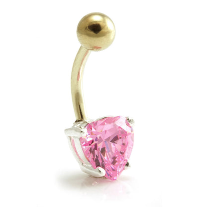 Heart on Gold PVD Navel