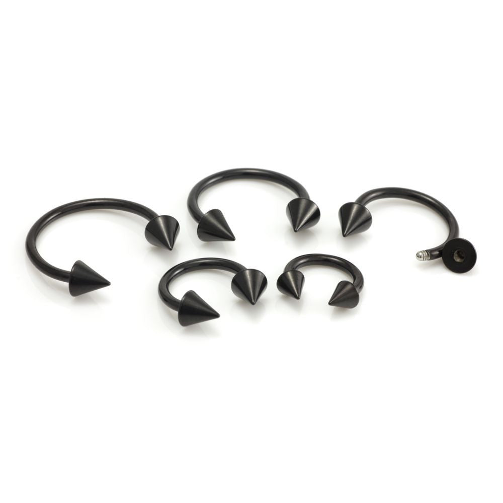 Injecto Black Circular Barbell with Cones 1.6mm-1