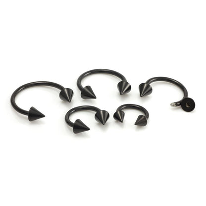 Injecto Black Circular Barbell with Cones 1.6mm-1
