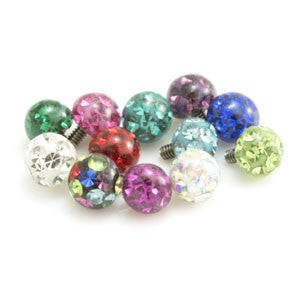 Internal Thread Multi Gem Resin Coated Balls