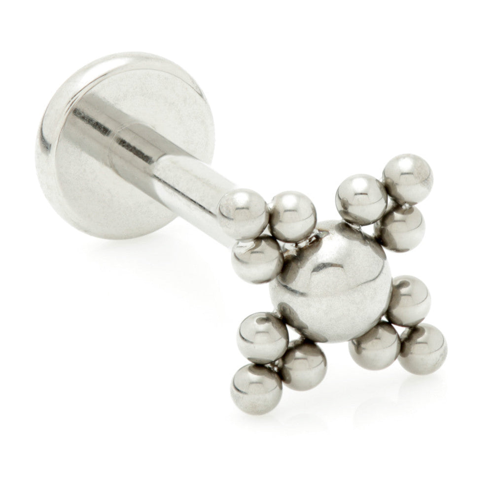 Internal Ti Ball With 4 Tri Bead Cluster Labret