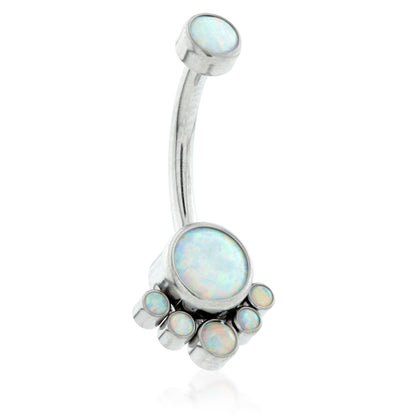 Internal Ti Double Opal Navel with 6 Opal Cluster