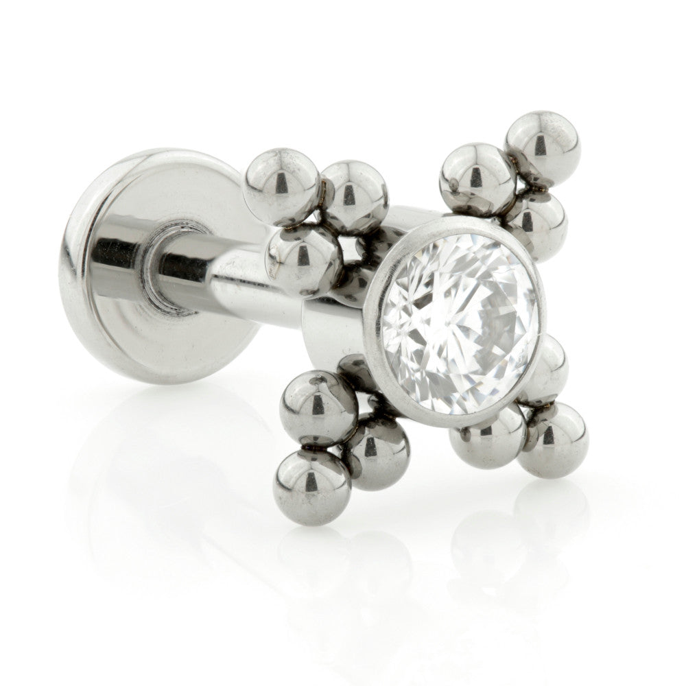 Ti Internal Labret with Gem 4 Triple Balls