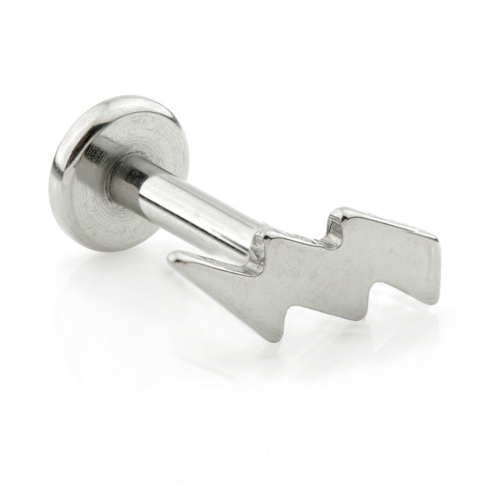 Internal Ti Micro Labret with Long Lightning Bolt
