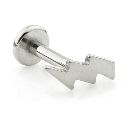 Internal Ti Micro Labret with Long Lightning Bolt