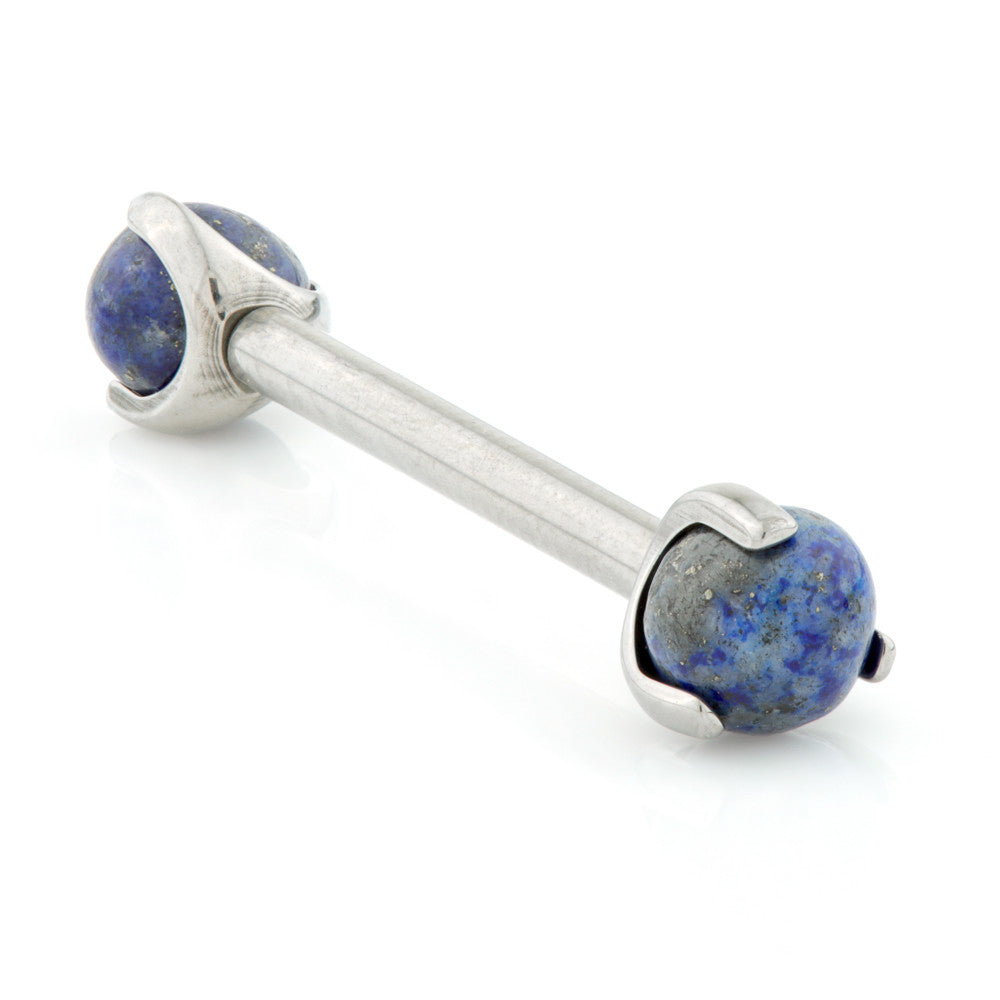 Internal Titanium Nipple Bar with Lapis Stone