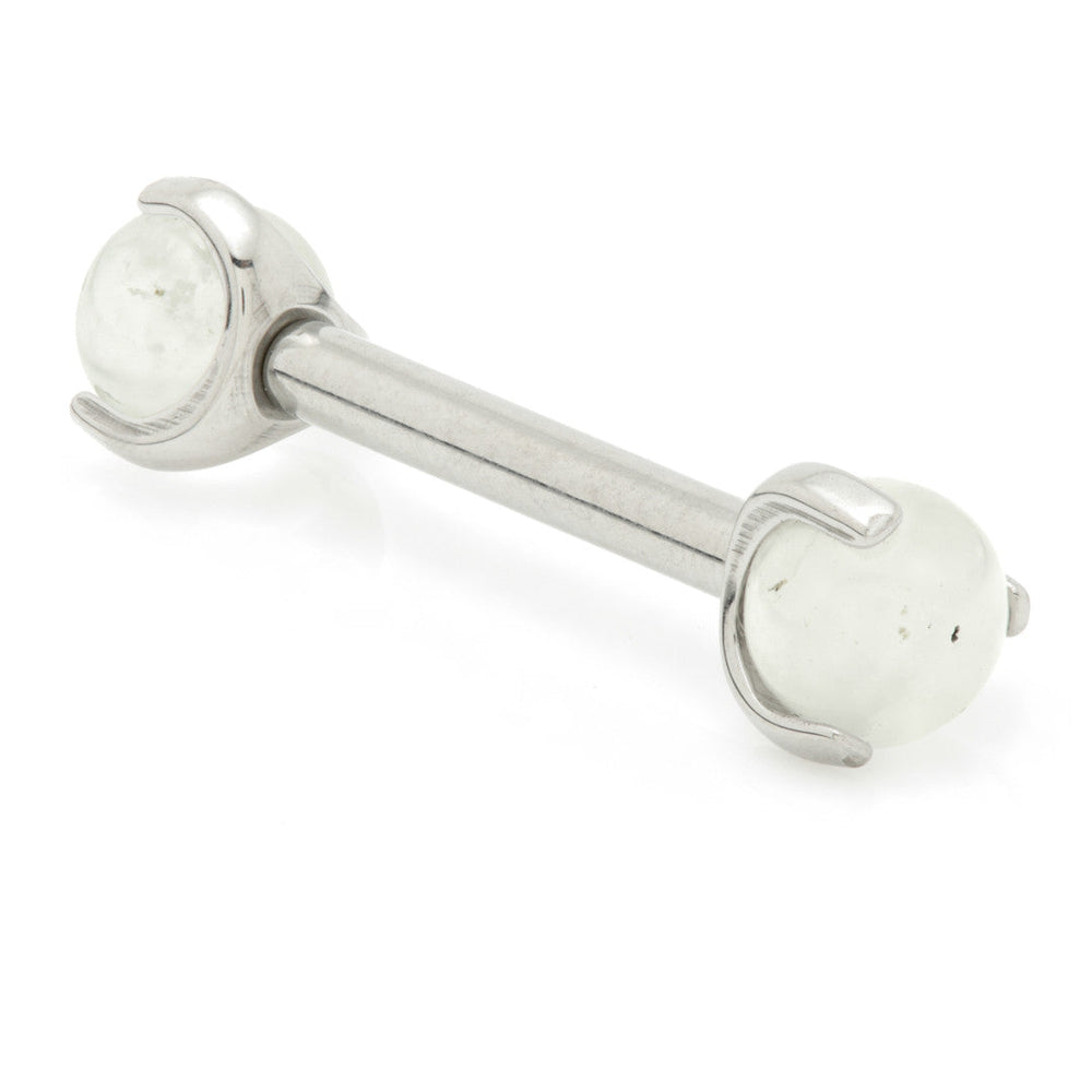 Internal Titanium Nipple Bar with Moonstone