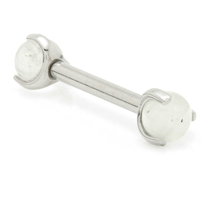 Internal Titanium Nipple Bar with Moonstone