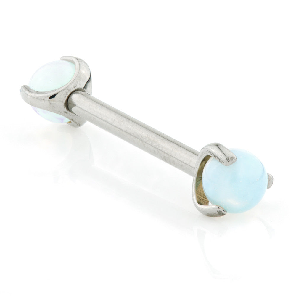 Internal Titanium Nipple Bar with Opalite Stone