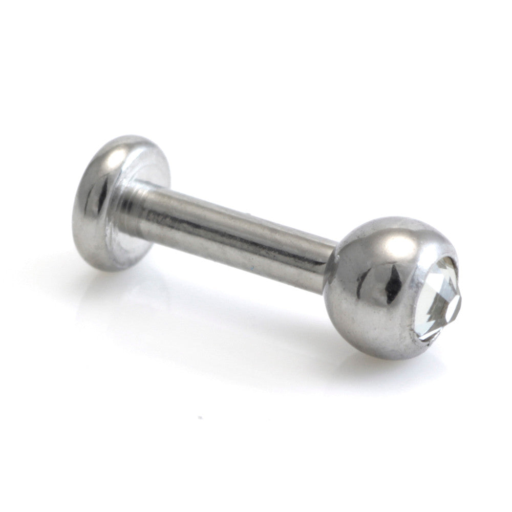 Old School Titanium Micro Internal Gem Labret with 3mm Base