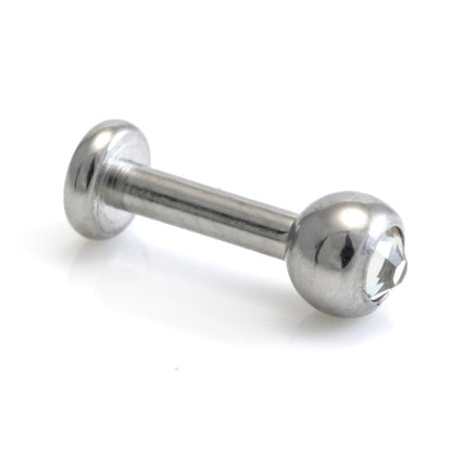 Old School Titanium Micro Internal Gem Labret with 3mm Base