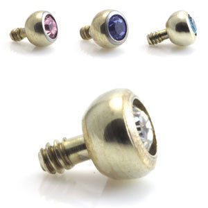 Old School Zircon PVD Gold on Titanium Micro Internal Gem Balls