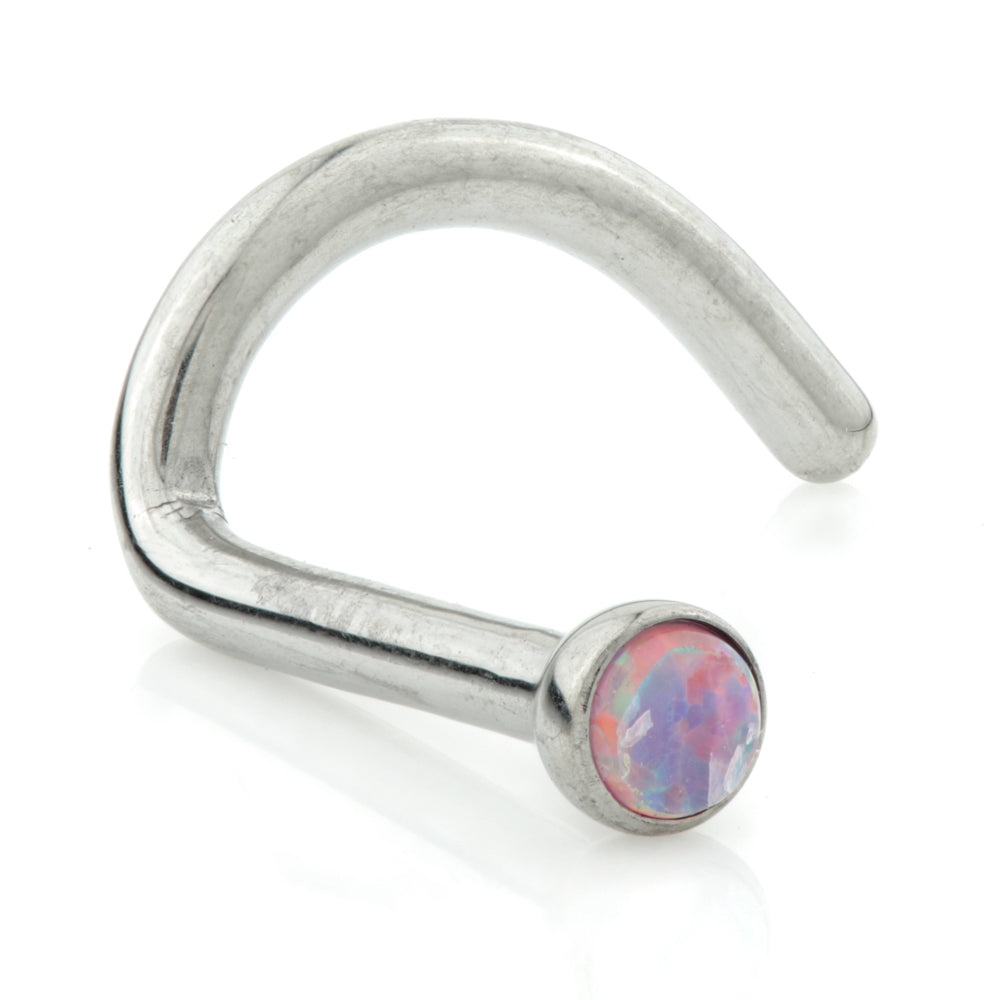 Opal Round Curl Nose Stud