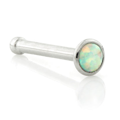 Opal Round Pin Nose Stud