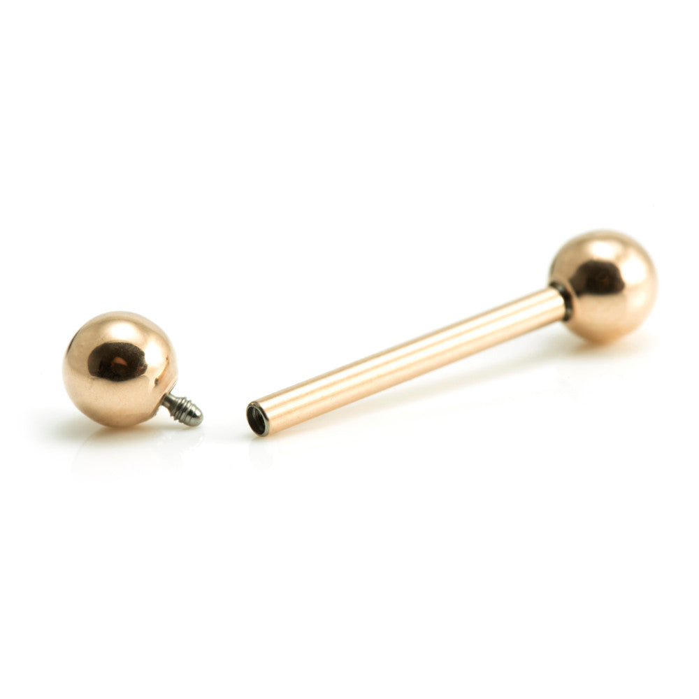 Rose Gold Internal Thread Barbell