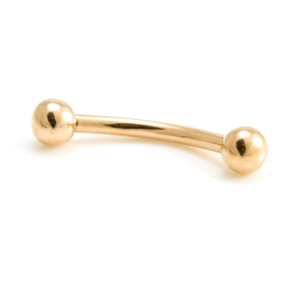 Rose Gold Internal Thread Titanium Micro Banana