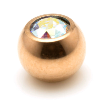 Rose Gold PVD Ti Gem Ball External