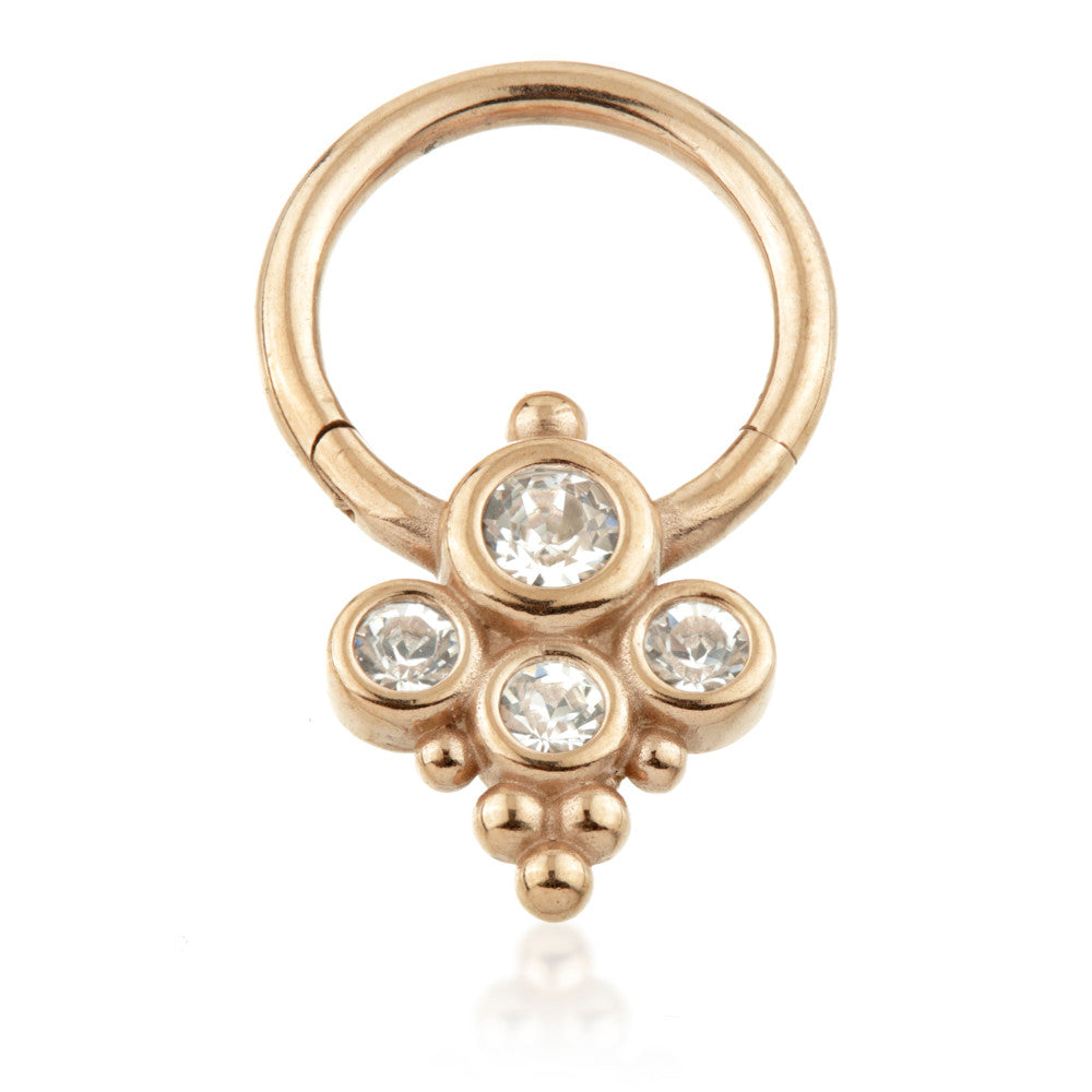 Rose Gold Steel Couture Caeli Gem Cluster Hinge Segment Ring