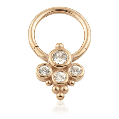 Rose Gold Steel Couture Caeli Gem Cluster Hinge Segment Ring