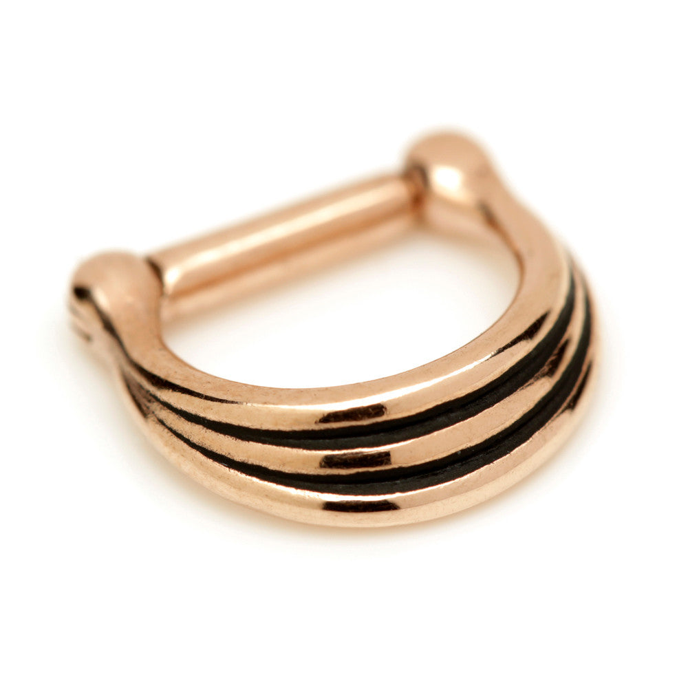 Rose Gold Steel Graduated Band Septum Ring