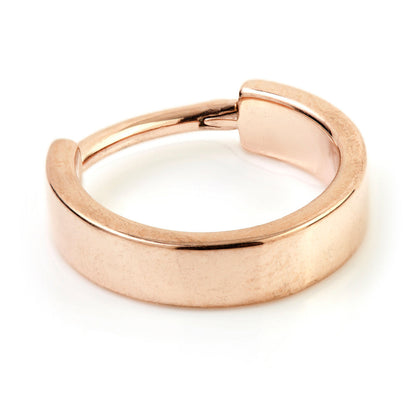 Rose Gold Steel Hinged Flat Conch Ring