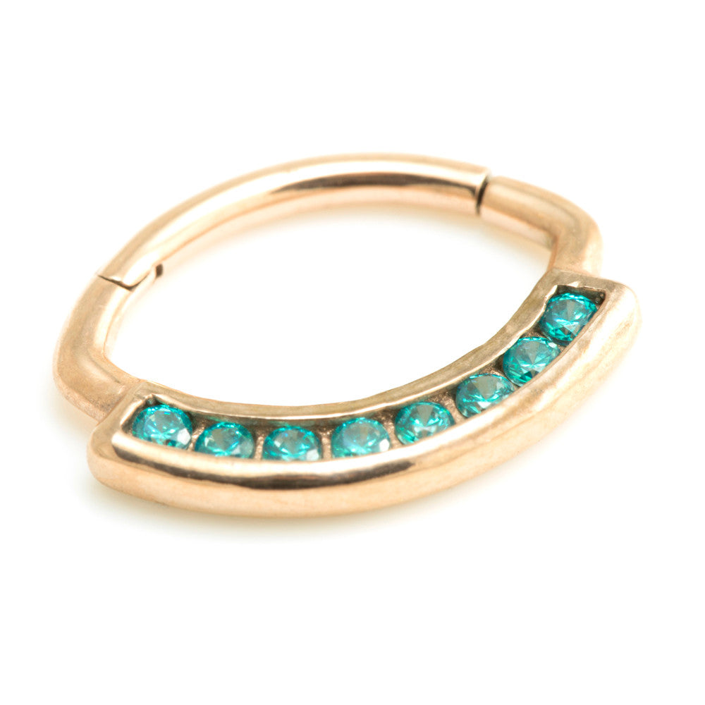 Rose Gold Steel Jewelled Swarovski Daith Ring