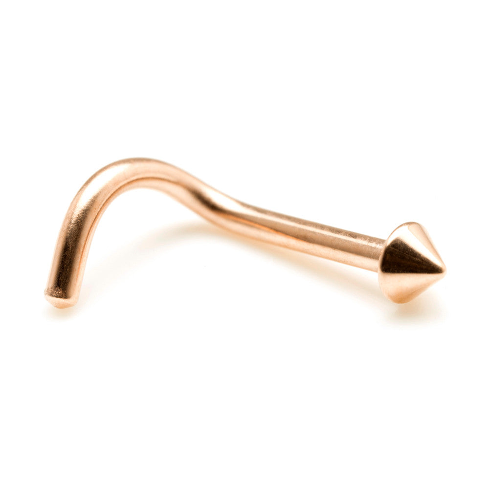 Rose Gold Steel Nose Stud - Cone