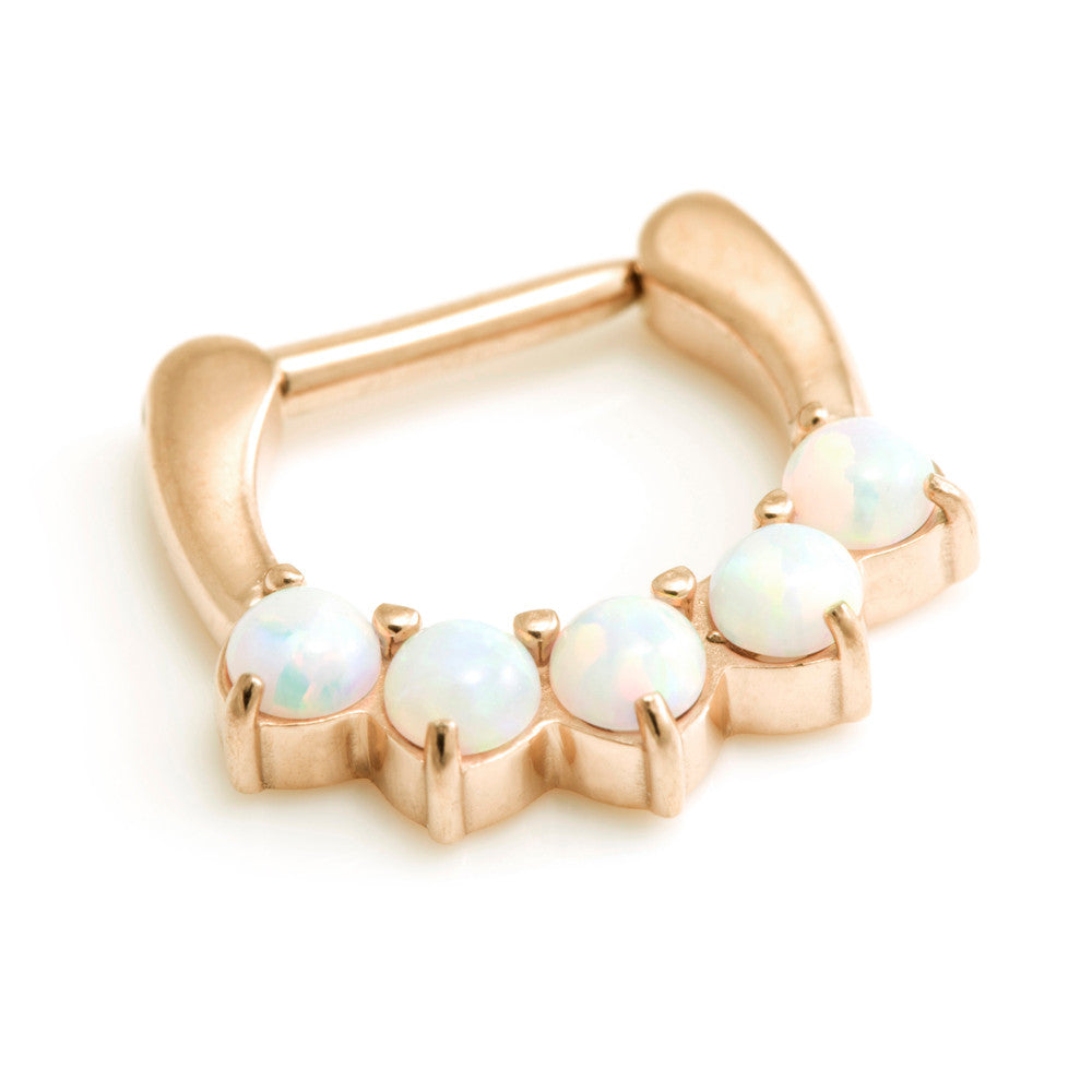 Rose Gold Steel Opal Septum Ring