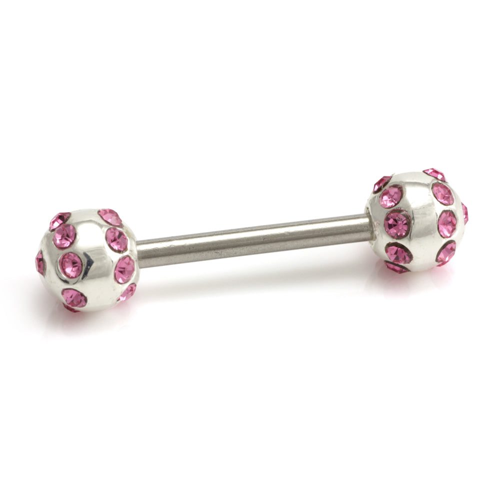SALE - Silver External Tiffany Ball Nipple Bar
