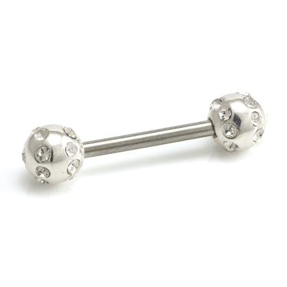 SALE - Silver External Tiffany Ball Nipple Bar