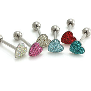 SALE Gem Heart Tongue Bar