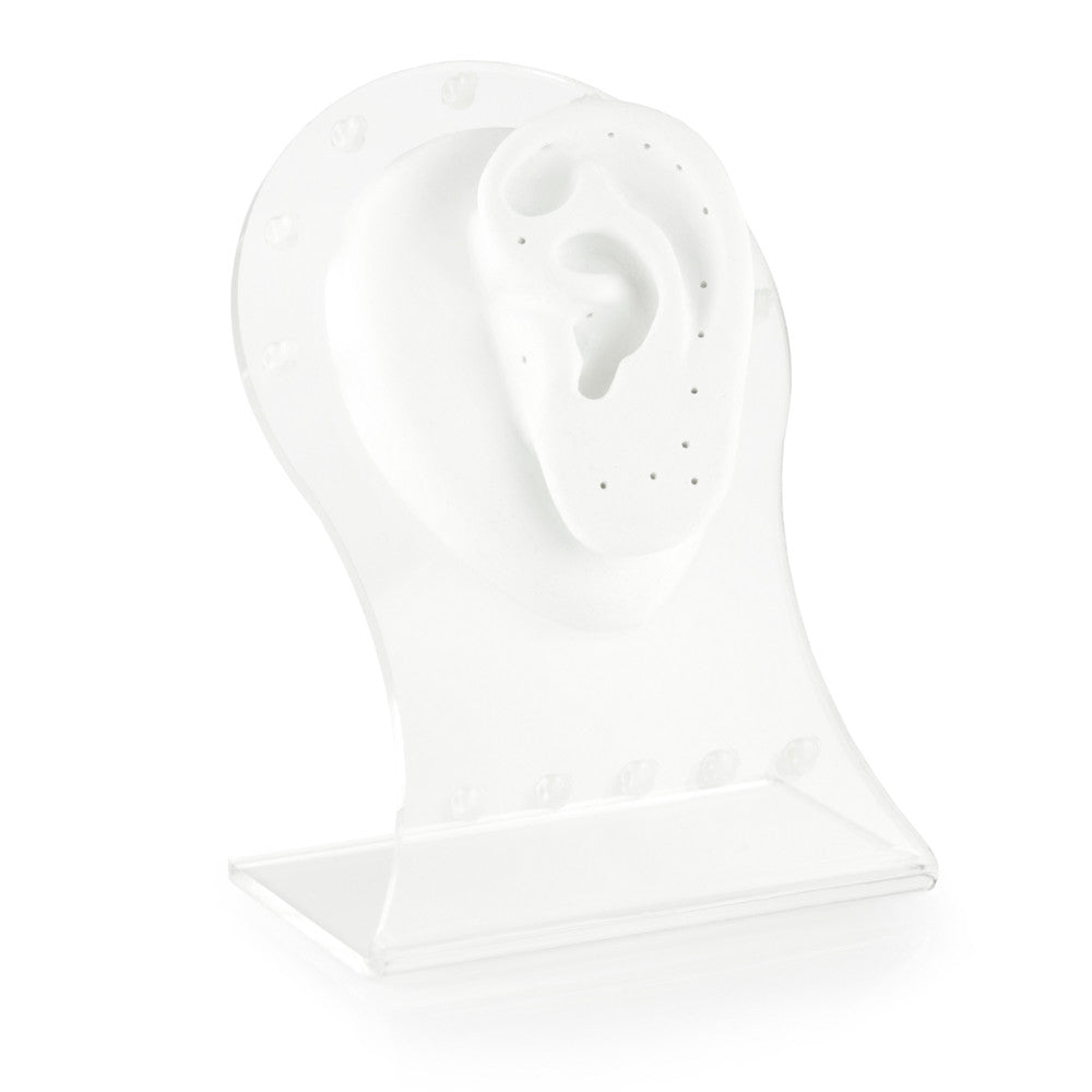 Silicone Ear with Piercing Holes & Perspex Stand