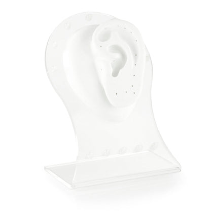Silicone Ear with Piercing Holes & Perspex Stand