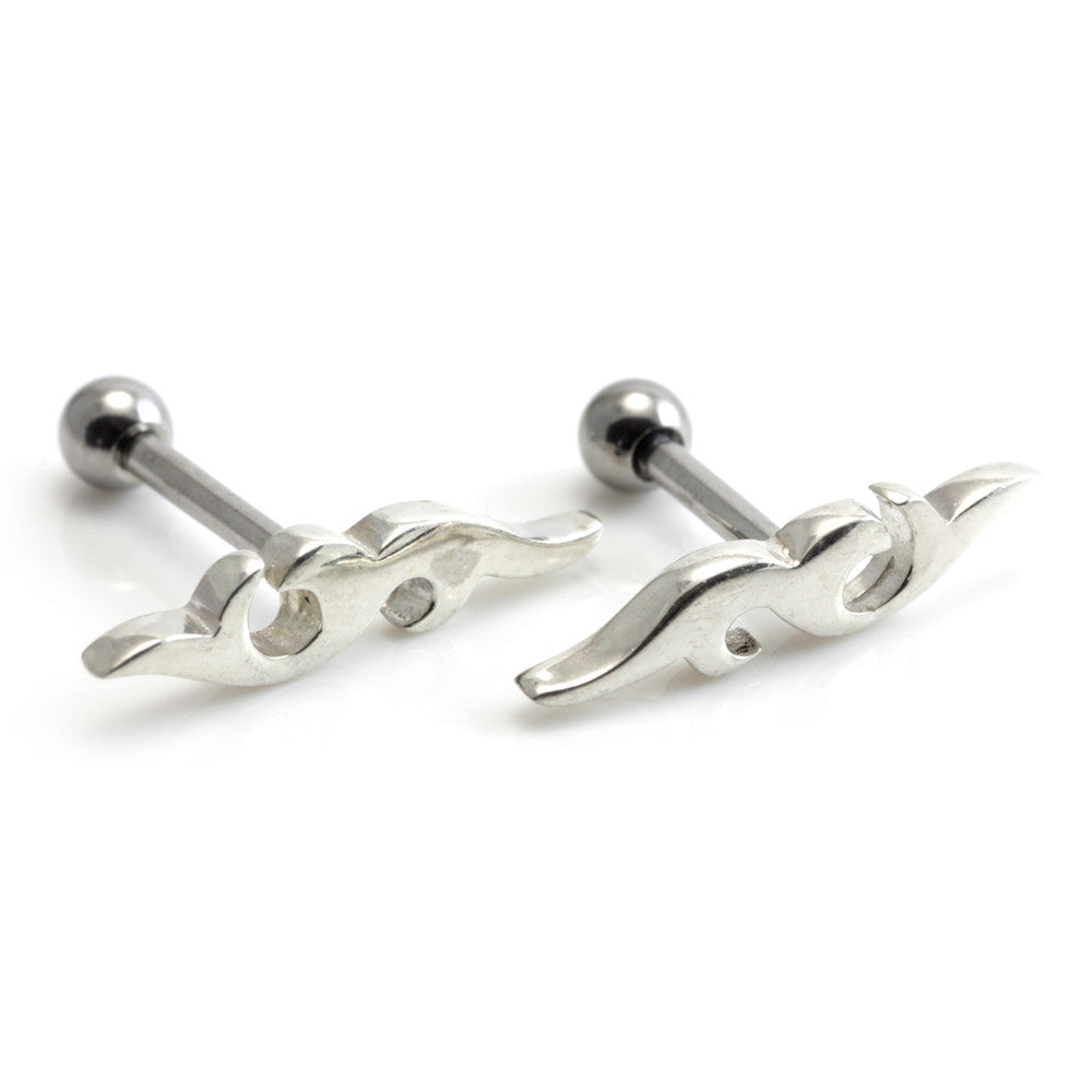 Silver Tribal Steel Microbar