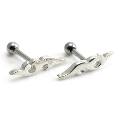 Silver Tribal Steel Microbar