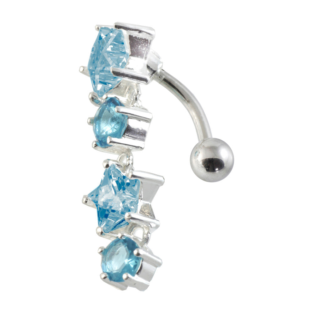 Stars & Round Silver & Steel Navel