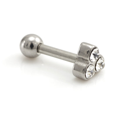 Steel 3 Round Trinity Gem Microbar