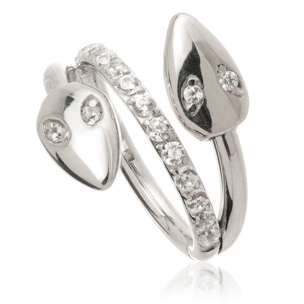 Steel Coiled Snake Hinged Ring