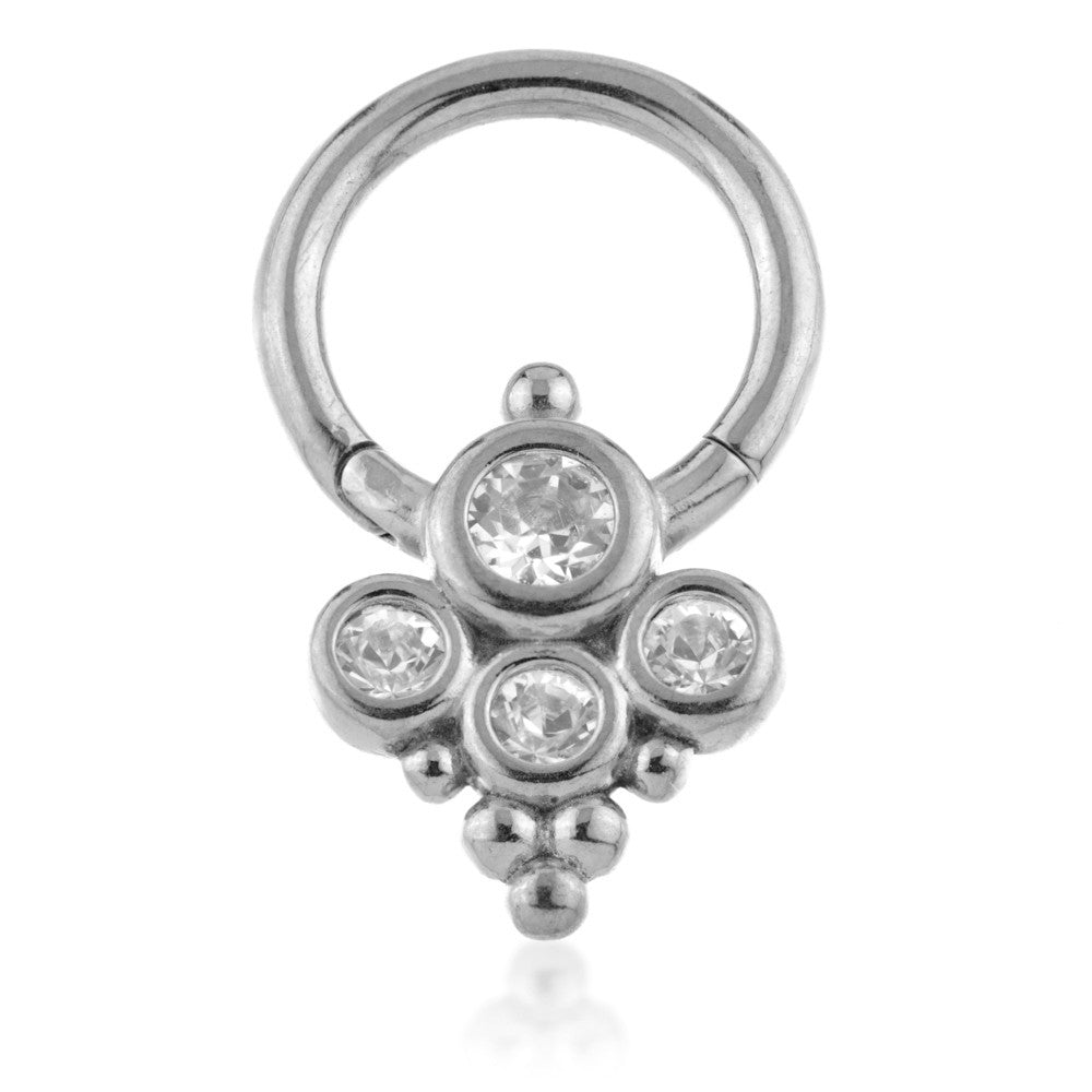 Steel Couture Caeli Gem Cluster Hinge Segment Ring