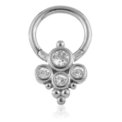 Steel Couture Caeli Gem Cluster Hinge Segment Ring