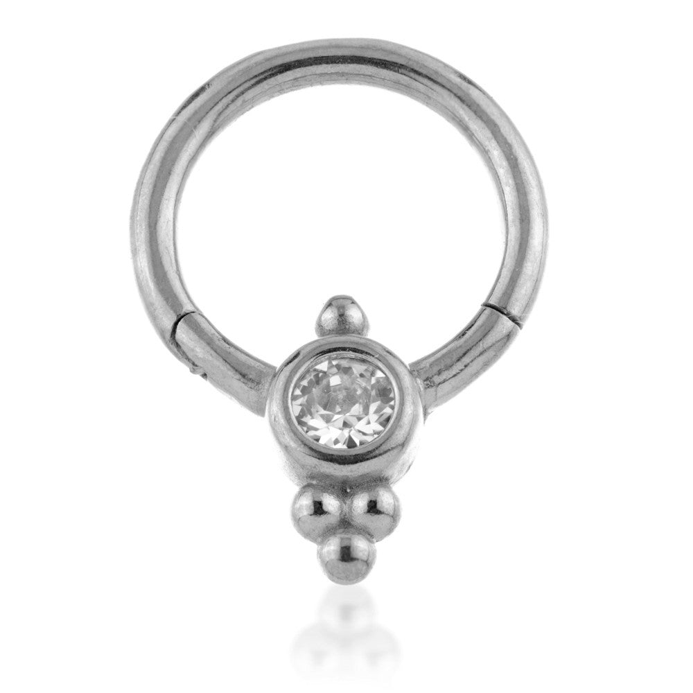 Steel Couture Gem Cluster Hinge Segment Ring