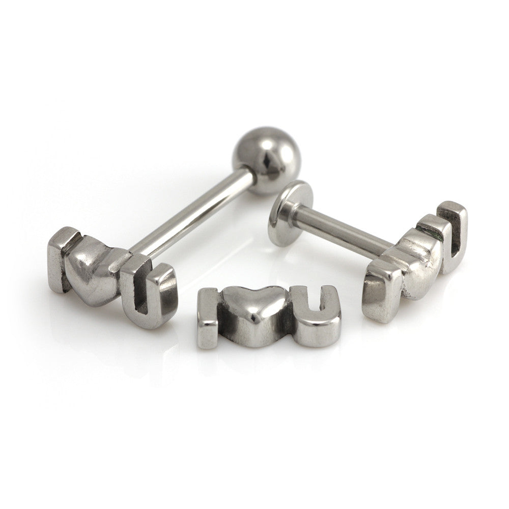 Steel External I Love You Tongue Bar