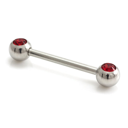 Steel External Thread Forward Facing Double Gem Barbell