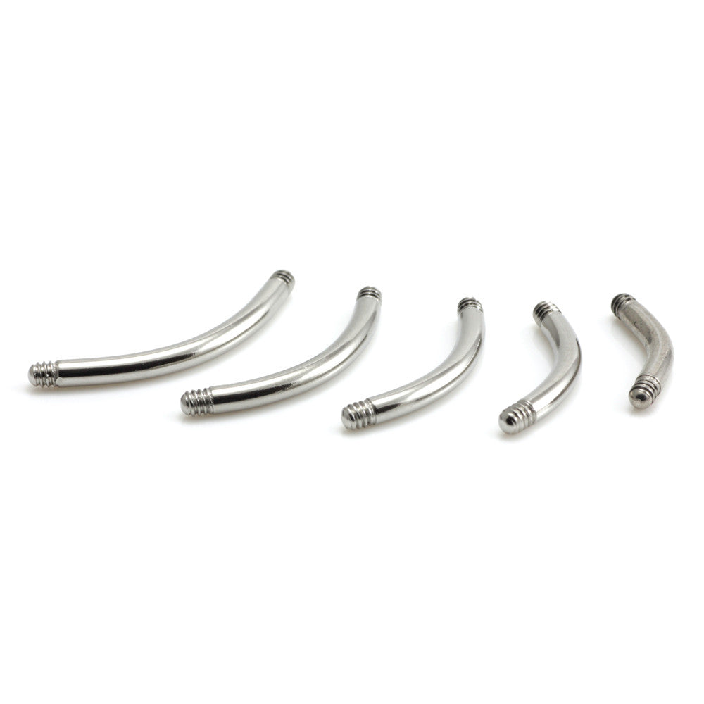 Steel External Thread Micro Curved Barbell Stems
