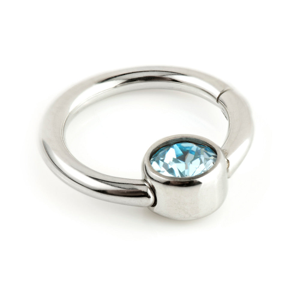 Steel Hinge 4mm Gem Disk BCR Ring
