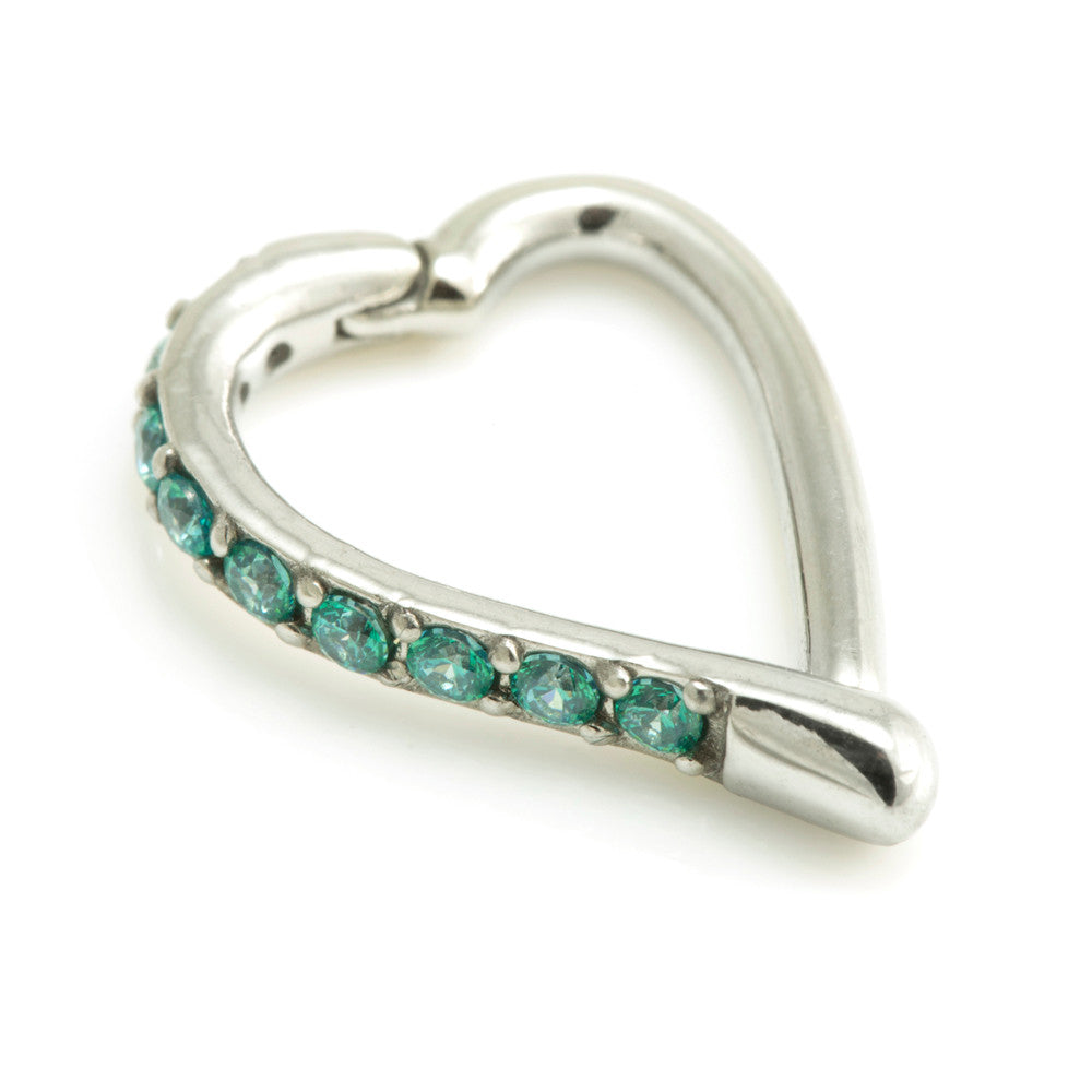 Steel Hinge Side Multi Gem Heart Ring