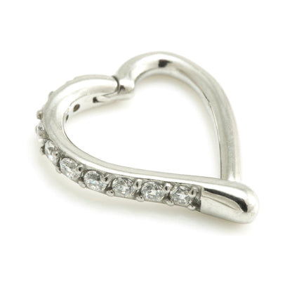 Steel Hinge Side Multi Gem Heart Ring